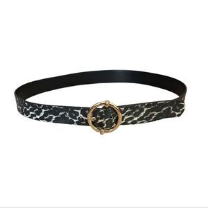 Steve Madden Black & White Animal Print Belt Size Large